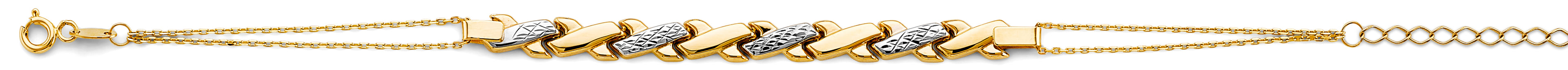 14K Two Tone Gold Center Stampato Bracelet