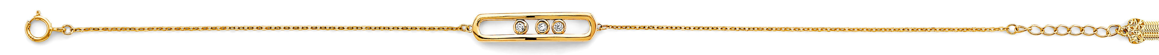 14K Yellow Gold CZ Center ID Bracelet