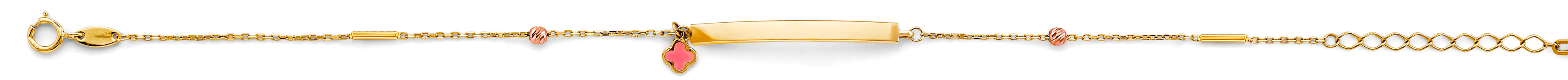 14K Two Tone Gold Center ID W/ Charm Bracelet