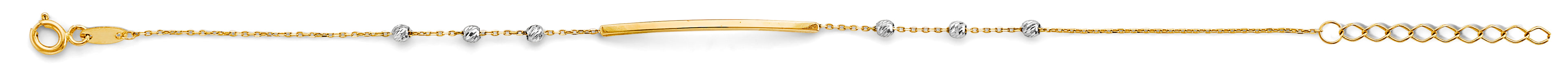 14K Two Tone Gold Center Thin Bar Bracelet