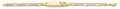 14K Two Tone Gold Figaro WP 15 Years ID Bracelet