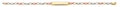 14K Yellow White Rose Gold Heart Plain ID Bracelet