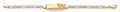 14K Two Tone Gold Figaro WP Butterfly ID Bracelet