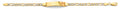 14K Two Tone Gold Figaro WP Cross ID Bracelet