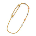 14K Yellow White Rose Gold Adjustable Ball Bracelet