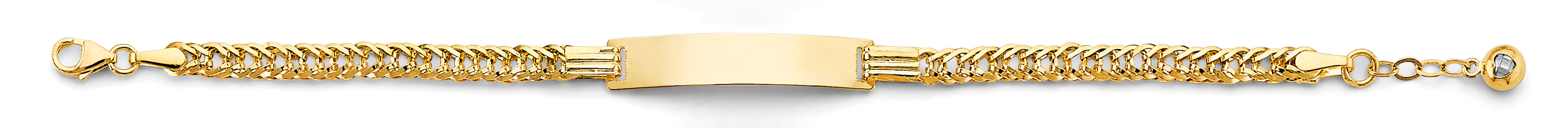 14K Yellow Gold CZ Baby ID Bracelet