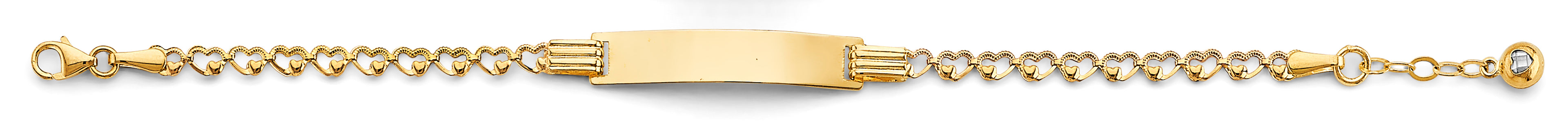 14K Yellow Gold CZ Baby ID Bracelet