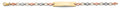 14K Yellow White Rose Gold Baby ID Bracelet