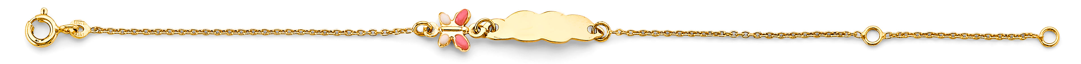 14K Yellow Gold Ename Butterfly Baby ID Bracelet