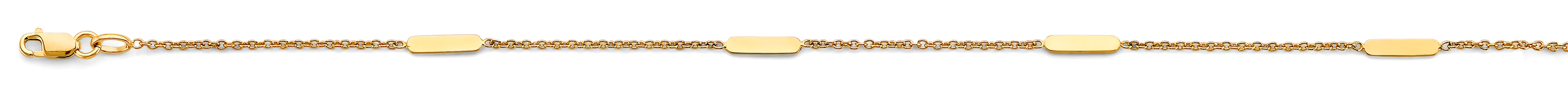 14K Yellow Gold Light Bar Anklet (9+1)