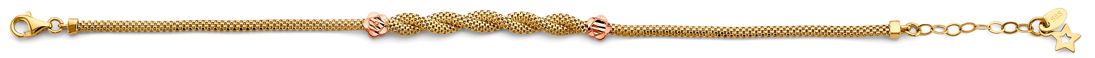 14K Two Tone Gold Twisted Bracelet