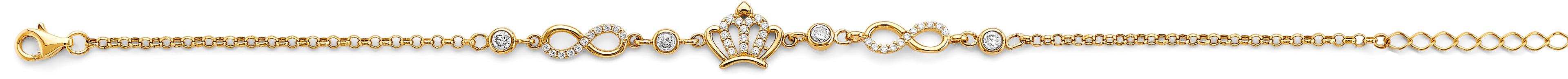 14K Yellow Gold Crown & Infiniti CZ Bracelet