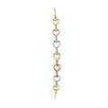 14K Yellow White Rose Gold Heart Friendship Bracelet