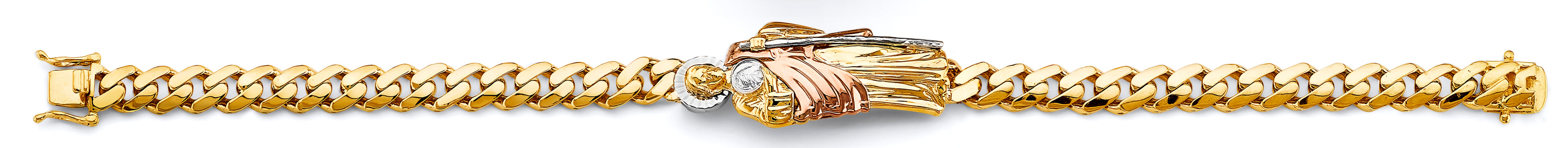 14K Yellow White Rose Gold Cuban Link St. Jude ID Bracelet