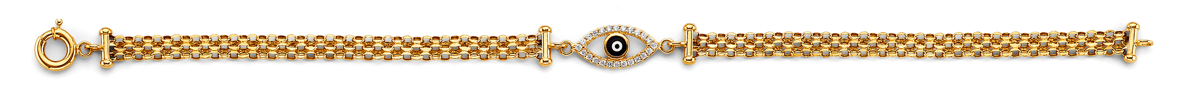 14K Yellow Gold Evil Eye Center Bracelet