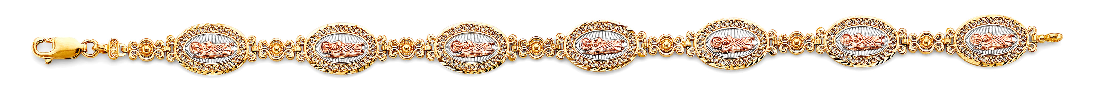 14K Yellow White Rose Gold St. Jude Bracelet