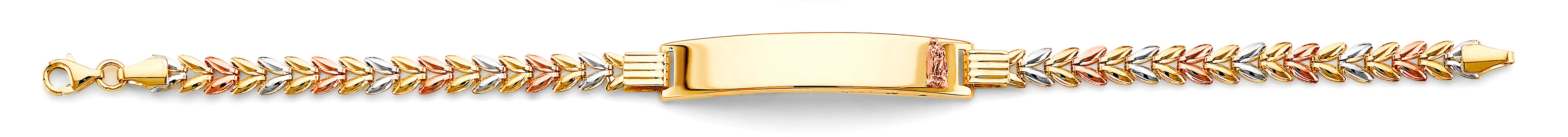 14K Yellow White Rose Gold Guadalupe ID Bracelet