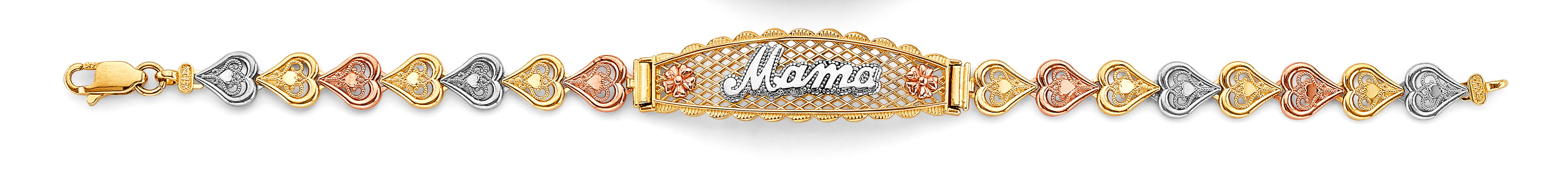 14K Yellow White Rose Gold Mama ID Bracelet