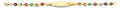 14K Yellow Gold Mixed Color Evil Eye Baby ID Bracelet