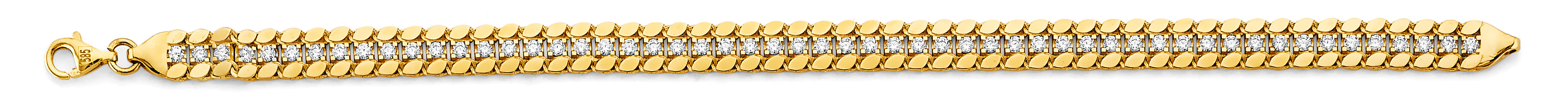 14K Yellow Gold CZ Fancy Bracelet