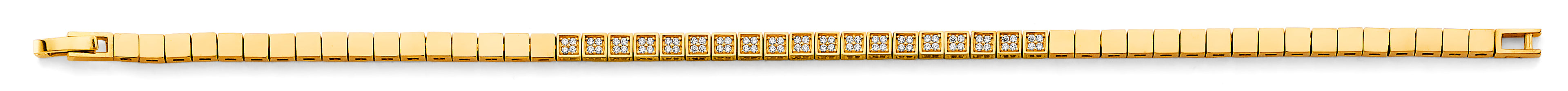 14K Yellow Gold CZ Fancy Bracelet
