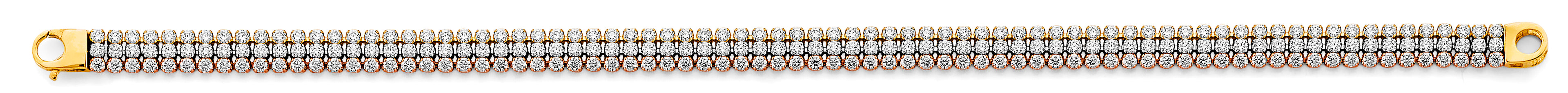 14K Yellow White Rose Gold 3 Line Tennis Bracelet