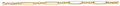 14K Yellow Gold Hollow Paper Clip + Oval Link Bracelet