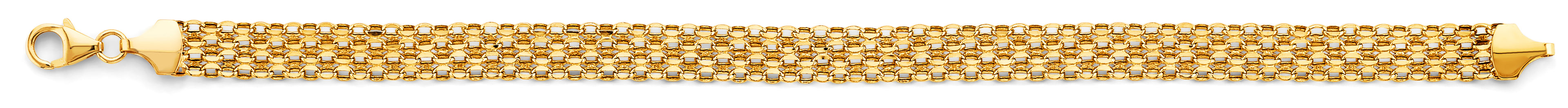 14K Yellow Gold Hollow Bismark Style Bracelet