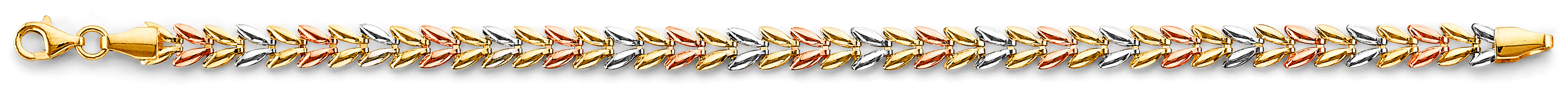 14K Yellow White Rose Gold Double Face Stampato Bracelet