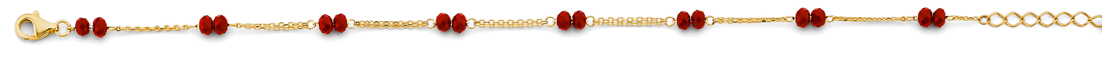 14K Yellow Gold Coral Bead Bracelet