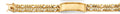 14K Yellow Gold Two Rows Figaro Framed ID Bracelet