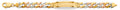 14K Yellow White Rose Gold Nugget Cuban Framed ID Bracelet