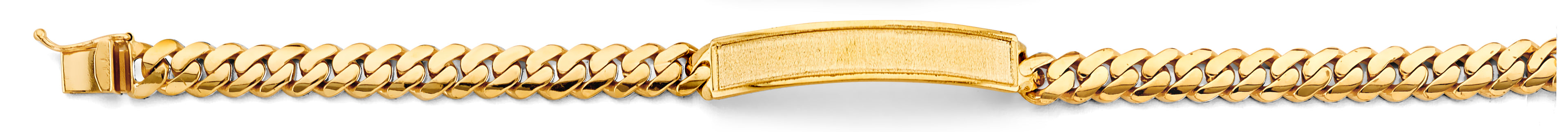 14K Yellow Gold Miami Cuban Link Frame ID Bracelet