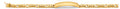 14K Yellow Gold Figaro Link Frame ID Bracelet