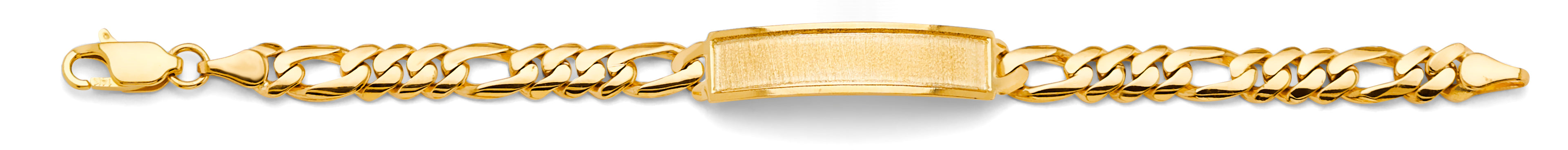 14K Yellow Gold Figaro Frame Junior ID Bracelet