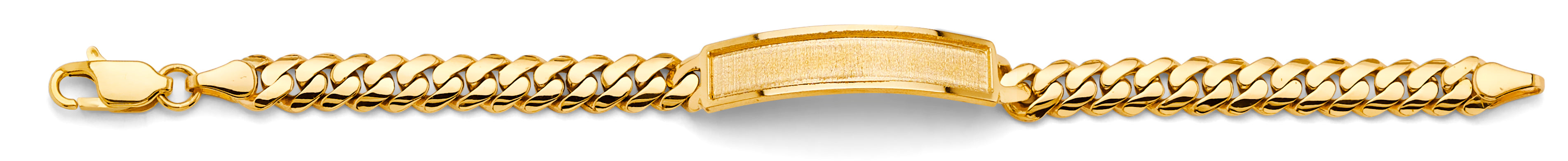 14K Yellow Gold Cuban Frame Junior ID Bracelet