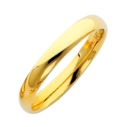 14K Yellow Gold 3 mm Comfort Fit Wedding Band