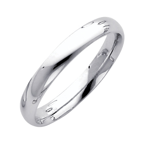 14K White Gold 3 mm Comfort Fit Wedding Band