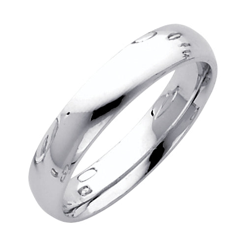 14K White Gold 4 mm Comfort Fit Wedding Band