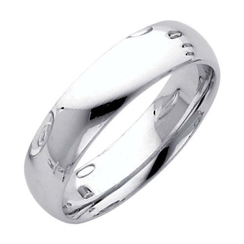 14K White Gold 5 mm Comfort Fit Wedding Band