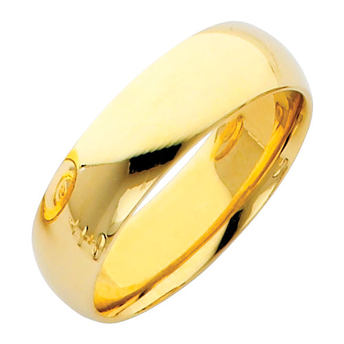 14K Yellow Gold 6 mm Comfort Fit Wedding Band