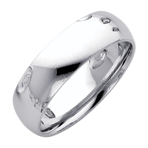 14K White Gold 6 mm Comfort Fit Wedding Band