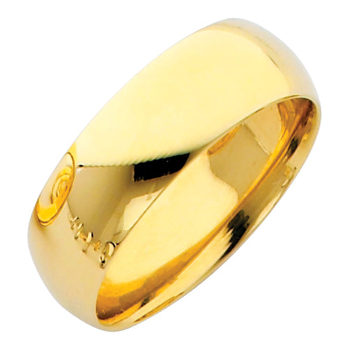 14K Yellow Gold 7 mm Comfort Fit Wedding Band