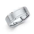 14K White Gold 8 mm Brushed Wedding Band