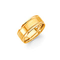 14K Yellow Gold 8 mm Brushed Wedding Band