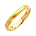 14K Yellow Gold 3 mm Milgrain Comfort Fit Wedding Band