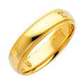 14K Yellow Gold 5 mm Milgrain Comfort Fit Wedding Band