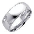 14K White Gold 8 mm Milgrain Comfort Fit Wedding Band