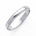 14K White Gold 3 mm Milgrain Wedding Band