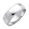 14K White Gold 7 mm Milgrain Wedding Band